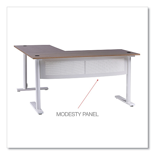 Workspace by Alera L-Shaped Writing Desk, 59.05" x 59.05" x 29.53", Beigewood/White (ALEWSL5959WB)