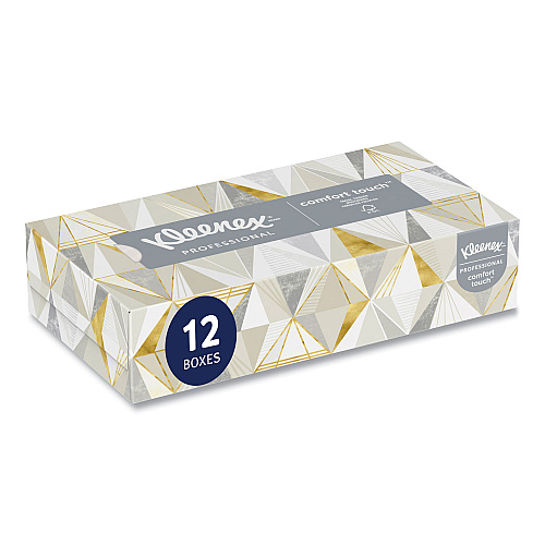 Kleenex White Facial Tissue for Business, 2-Ply, 125 Sheets/Box, 12 Boxes/Carton (03076)