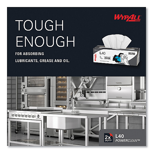 WypAll L40 Towels, POP-UP Box, 16.4 x 9.8, White, 100/Box, 9 Boxes/Carton (05790)