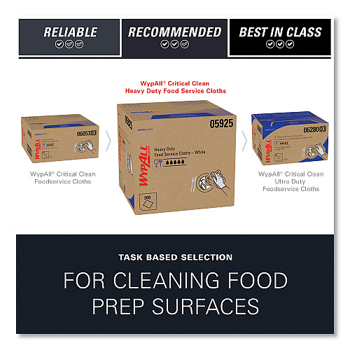 WypAll X70 Wipers, Kimfresh Antimicrobial, 12.5 x 23.5, Unscented, White, 300/Carton (05925)