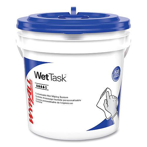 WypAll Power Clean Wipers for WetTask Customizable Wet Wiping System with (1) Bucket, 6 x 12, Unscented, 95/Roll, 6 Rolls/Carton (06001)