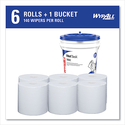 WypAll Critical Clean WetTask Wipers and Bucket for Bleach, Disinfectants, and Sanitizers (06411)