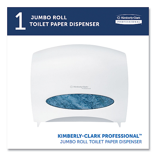 Kimberly-Clark JRT Jr. Escort Jumbo Roll Bath Tissue Dispenser, 16 x 5.75 x 13.88, Pearl White (09508)