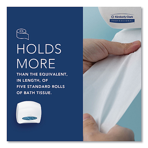 Kimberly-Clark JRT Jr. Escort Jumbo Roll Bath Tissue Dispenser, 16 x 5.75 x 13.88, Pearl White (09508)
