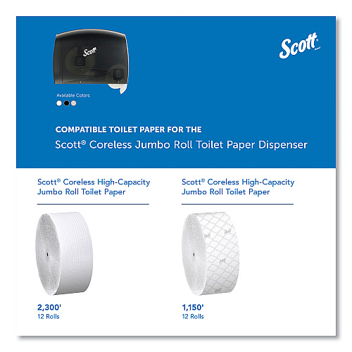 Scott Essential Coreless Jumbo Roll Tissue Dispenser for Business, 14.25 x 6 x 9.75, Black (09602)