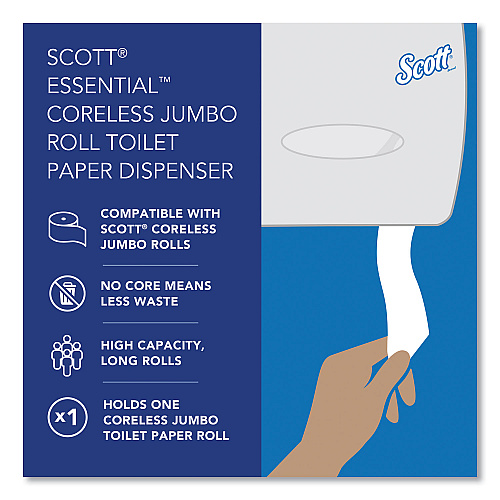 Scott Essential Coreless Jumbo Roll Tissue Dispenser, 14.25 x 6 x 9.75, White (09603)