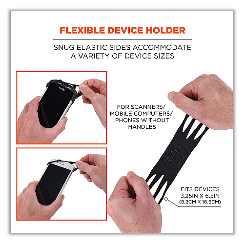 ergodyne Squids 5545 Arm and Wrist Scanner Mount, Medium, 7 x 8.5 x 1.5, Elastic, Black (19144)
