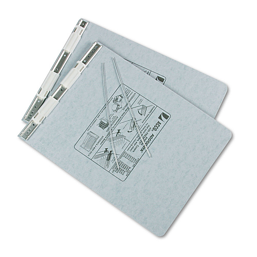 Acco PRESSTEX Covers with Storage Hooks, 2 Posts, 6" Capacity, 9.5 x 11, Light Gray (54114)