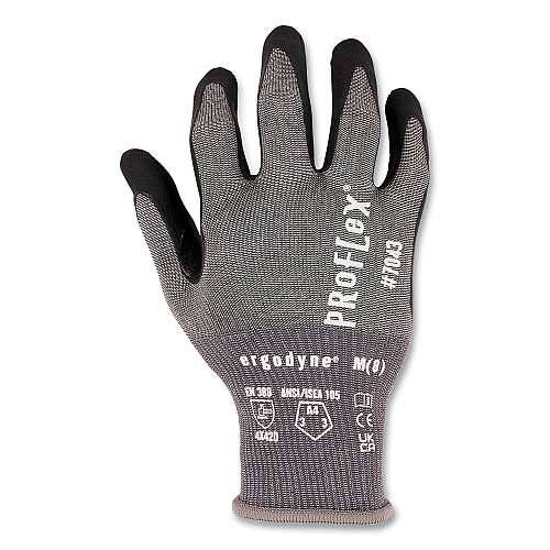ergodyne ProFlex 7043 ANSI A4 Nitrile Coated CR Gloves, Gray, Medium, 1 Pair (10523)