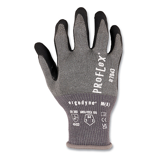 ergodyne ProFlex 7043 ANSI A4 Nitrile Coated CR Gloves, Gray, 2X-Large, 12 Pairs (10516)