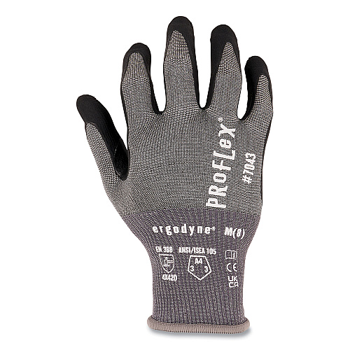 ergodyne ProFlex 7043 ANSI A4 Nitrile Coated CR Gloves, Gray, X-Large, 12 Pairs (10515)