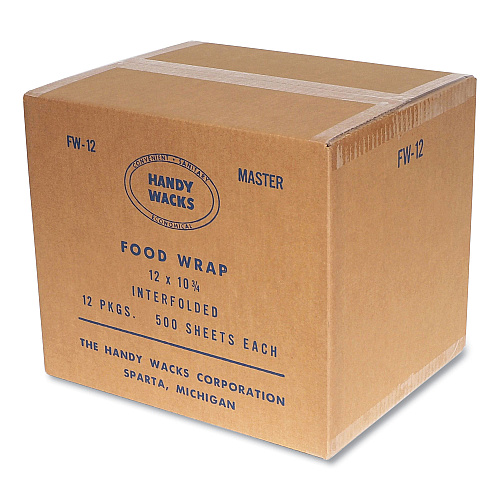 Handy Wacks Interfolded Food Wrap Deli Sheets, 10.75 x 12, 12/Carton (FW12)