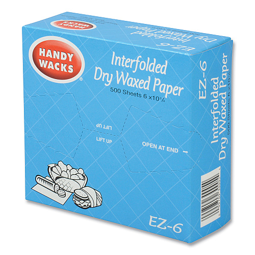 Handy Wacks Interfolded Dry Waxed Paper Deli Sheets, 10.75 x 6, 12/Carton (EZ6)