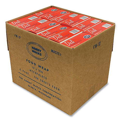 Handy Wacks Interfolded Food Wrap Deli Sheets, 10.75 x 12, 12/Carton (FW12)