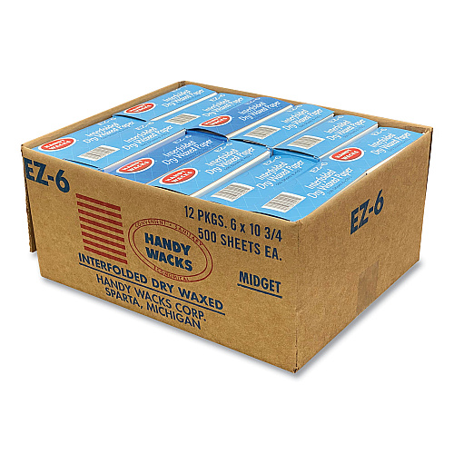 Handy Wacks Interfolded Dry Waxed Paper Deli Sheets, 10.75 x 6, 12/Carton (EZ6)