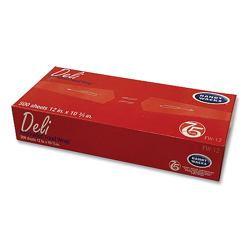 Handy Wacks Interfolded Food Wrap Deli Sheets, 10.75 x 12, 12/Carton (FW12)