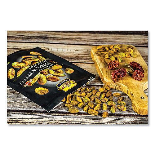 Setton Farms Scorpion Pepper Pistachios, 2.5 oz Bag, 8/Carton (5901)