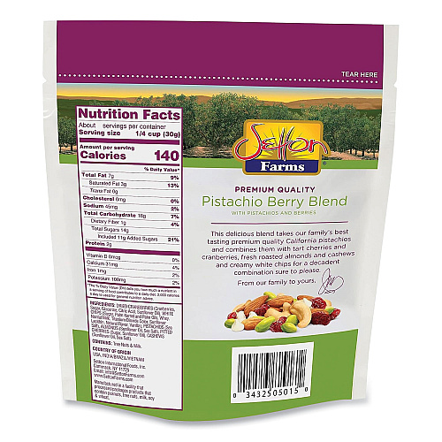 Setton Farms Pistachio Berry Blend, 4 oz Bag, 10/Carton (5919)