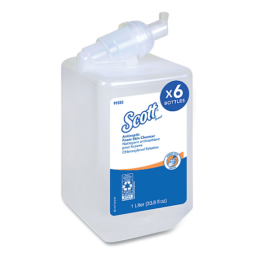 Scott Antiseptic Foam Skin Cleanser Refill, Unscented, 1,000 mL, 6/Carton (91555)