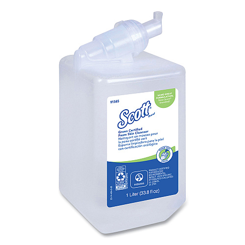 Scott Essential Green Certified Foam Skin Cleanser Refill, Unscented, 1,000 mL, 6/Carton (91565CT)