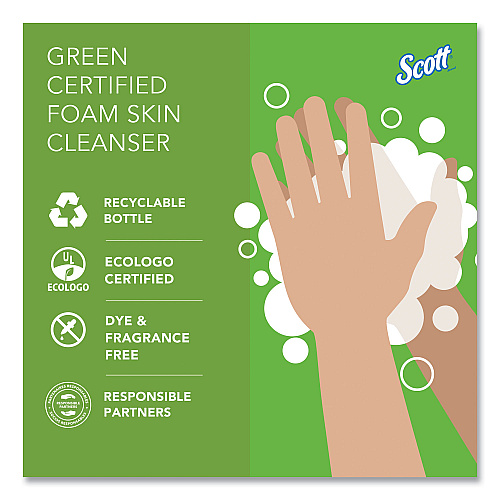 Scott Essential Green Certified Foam Skin Cleanser Refill, Unscented, 1,000 mL, 6/Carton (91565CT)