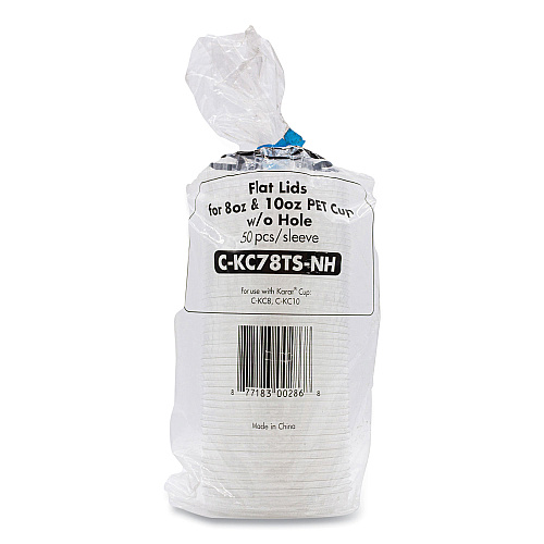 Karat PET Lids, Fits 8 oz to 10 oz Cold Cups, No Hole Flat Lid, Clear, 1,000/Carton (CKC78TSNH)