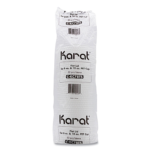 Karat PET Lids, Fits 8 oz to 10 oz Cold Cups, X Straw Hole, Clear, 1,000/Carton (CKC78TS)