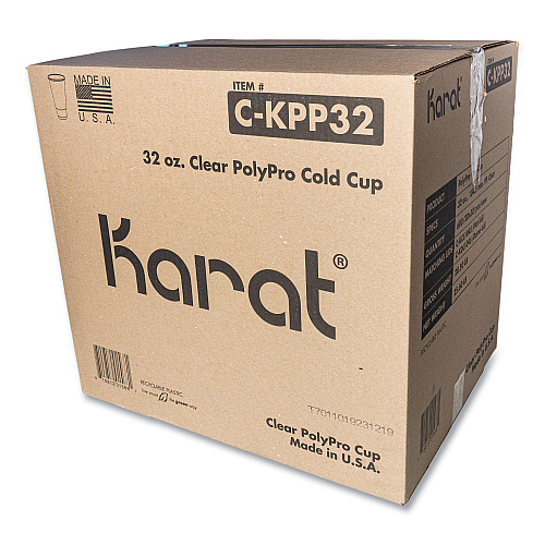 Karat PolyPro (PP) Cups, 32 oz, Translucent, 600/Carton (CKPP32)
