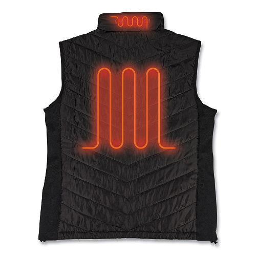 ergodyne N-Ferno 6495 Rechargeable Heated Vest with Batter Power Bank, Fleece/Polyester, Medium, Black (41702)