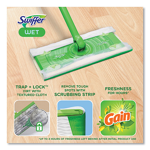 Swiffer Wet Refill Cloths, 8 x 10, Gain Original Scent, White, 24/Box, 6 Boxes/Carton (83052)