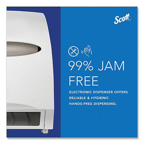 Scott Essential Electronic Hard Roll Towel Dispenser, 12.7 x 9.57 x 15.76, White (48858)