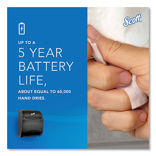Scott Essential Electronic Hard Roll Towel Dispenser, 12.7 x 9.57 x 15.76, Black (48860)