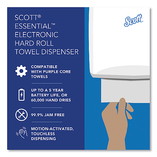 Scott Essential Electronic Hard Roll Towel Dispenser, 12.7 x 9.57 x 15.76, Black (48860)