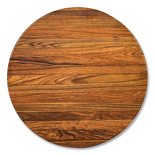 JMC Furniture Topalit Tables, Round, 36" dia x 29"h, Teak Top, Black Iron Base/Legs (10636R8)