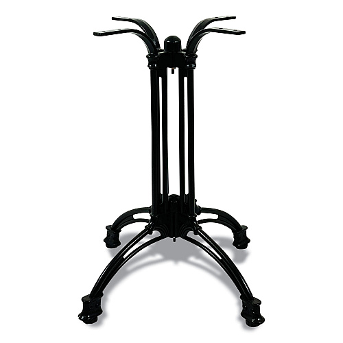JMC Furniture Topalit Tables, Round, 36" dia x 29"h, Teak Top, Black Iron Base/Legs (10636R8)