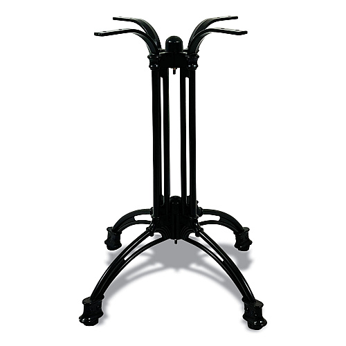 JMC Furniture Topalit Tables, Round, 36" dia x 29"h, Teak Top, Black Aluminum Base/Legs (106C36R8)