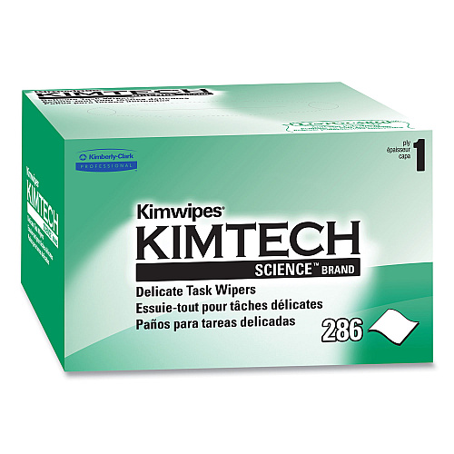 Kimtech Kimwipes, Delicate Task Wipers, 1-Ply, 4.4 x 8.4, Unscented, White, 286/Box, 60 Boxes/Carton (34155CT)