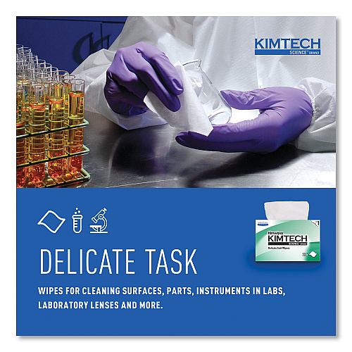 Kimtech Kimwipes, Delicate Task Wipers, 1-Ply, 4.4 x 8.4, Unscented, White, 286/Box, 60 Boxes/Carton (34155CT)