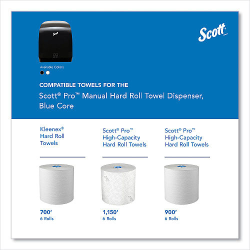 Scott Pro Mod Manual Hard Roll Towel Dispenser, 12.66 x 9.18 x 16.44, Smoke (34346)