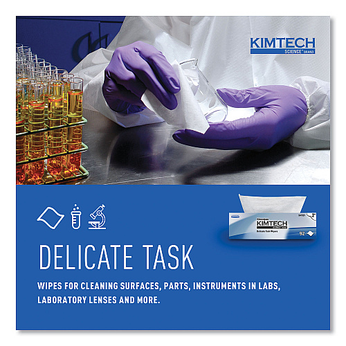 Kimtech Kimwipes Delicate Task Wipers, 2-Ply, 14.7 x 16.6, Unscented, White, 92/Box, 15 Boxes/Carton (34721)