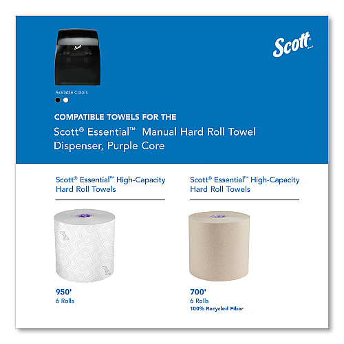 Scott Essential Manual Hard Roll Towel Dispenser, 13.06 x 11 x 16.94, Black (46253)