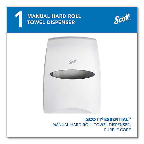 Scott Essential Manual Hard Roll Towel Dispenser, 13.06 x 11 x 16.94, White (46254)