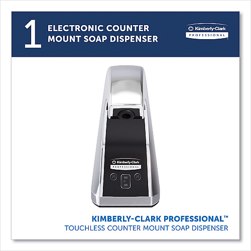 Kimberly-Clark Touchless Counter Mount Skin Care Dispenser, 1.5 L, 2.12 x 4.25 x 5.56, Chrome (47604)