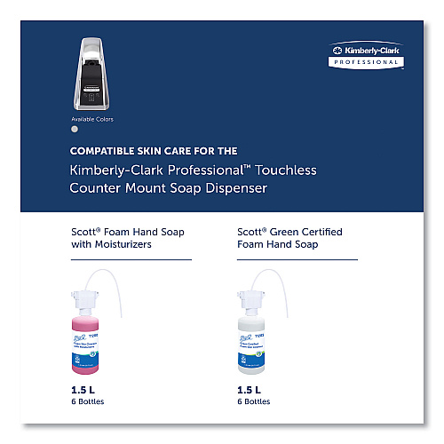 Kimberly-Clark Touchless Counter Mount Skin Care Dispenser, 1.5 L, 2.12 x 4.25 x 5.56, Chrome (47604)