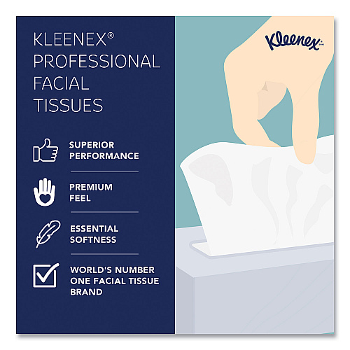 Kleenex Boutique White Facial Tissue for Business, Pop-Up Box, 2-Ply, 90 Sheets/Box, 36 Boxes/Carton (21270CT)