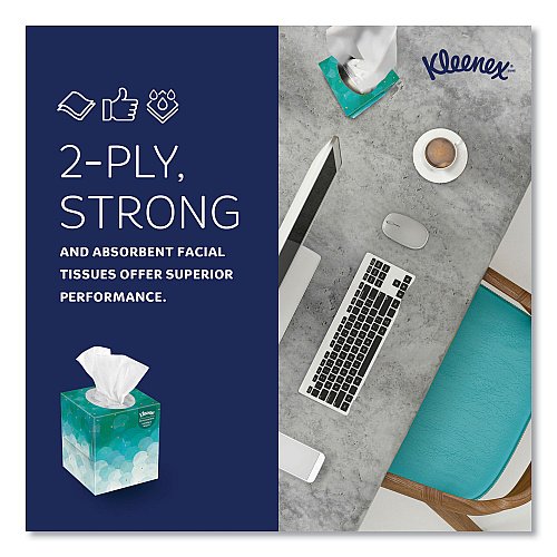 Kleenex&reg; Pop-up Box Facial Tissues, White, 2-Ply, 95 Sheets, 36 Boxes (21271CT)