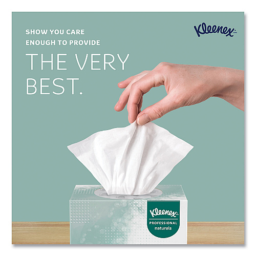 Kleenex Naturals Facial Tissue, 2-Ply, White, 90  Sheets/Box (21272BX)