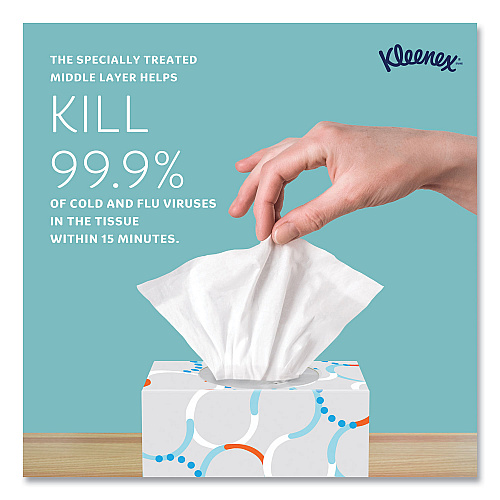 Kleenex&reg; Boutique Anti-Viral Facial Tissue, 3-Ply, 60 Sheet Box, 3 Box Pack (21286)