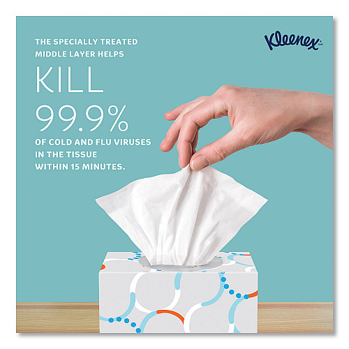 Kleenex&reg; Boutique Anti-Viral Facial Tissue, 3-Ply, 60 Sheet Box, 12 Box Carton (21286CT)