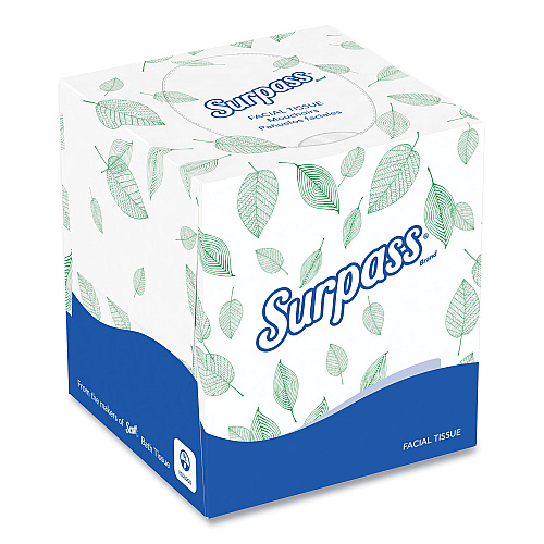 Surpass Facial Tissue for Business, Pop-Up Box, 2-Ply, White, 90 Sheets/Box, 36 Boxes/Carton (21320)